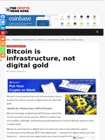 Bitcoin is infrastructure, not digital gold - The Crypto News Wire
