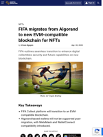 FIFA migrates from Algorand to new EVM-compatible blockchain for NFTs