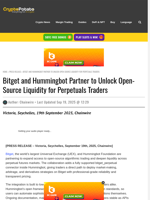 Bitget and Hummingbot Partner to Unlock Open-Source Liquidity for Perpetuals Traders