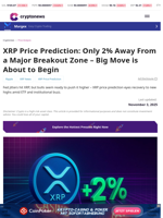 XRP Price Prediction: Only 2% Away From a Major Breakout Zone – Big Move is About to Begin
