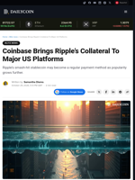 Coinbase Brings Ripple’s Collateral To Major US Platforms - DailyCoin