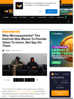 Why Micropayments? The Internet Was Meant To Provide Value To Users, Not Spy On Them