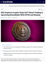 SEC Explores Crypto-Style 24/7 Stock Trading in Upcoming Roundtable With NYSE and Nasdaq