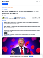 TRUMP Faces $959M Token Unlock—Is a Sell-Off Likely?