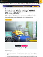 How Low Can Bitcoin Price Go If $110K BTC Support Fails?