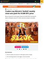 Bitcoin Eyes Further Gains to $120K as BTC Price Reclaims Key Level