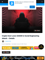 Crypto User Loses $282M In Social Engineering Attack — Details | Bitcoinist.com
