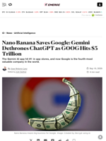 Nano Banana Saves Google: Gemini Dethrones ChatGPT as GOOG Hits $3 Trillion - Decrypt