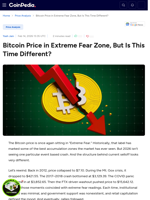 Bitcoin Price in Extreme Fear Zone, But Is This Time Different?