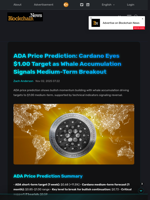 ADA Price Prediction: Cardano Eyes $1.00 Target as Whale
Accumulation Signals Medium-Term Breakout