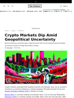 Crypto Markets Dip Amid Geopolitical Uncertainty - 
