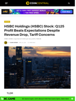 HSBC Holdings (HSBC) Stock: Q125 Profit Beats Expectations Despite Revenue Drop, Tariff Concerns