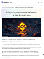 BNB price prediction as bulls retest $1,000 demand zone - CoinJournal