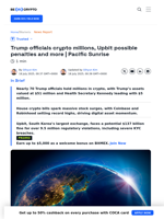 Trump Officials Hold Millions Crypto while Upbit faces penalties