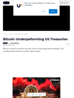 Bitcoin Underpeforming US Treasuries - U.Today