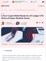 Is Your Crypto Wallet Ready for AI? Ledger CTO Warns It's Not