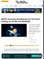 MEXC launches RealStocks for US stock trading on NYSE and NASDAQ