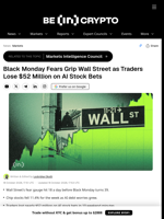 Black Monday Fears Grip Wall Street as Traders Lose $52 Million on AI Stock Bets
