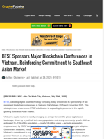 BTSE Sponsors Major Blockchain Conferences in Vietnam, Reinforcing Commitment to Southeast Asian Market