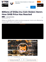 Billions of Shiba Inu Coin Stolen: Here's How SHIB Price Has Reacted