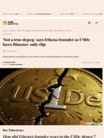 ‘Not a true depeg,’ says Ethena founder as USDe faces Binance-only slip - AMBCrypto