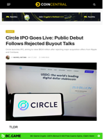 Circle IPO Goes Live: Public Debut Follows Rejected Buyout Talks - CoinCentral
