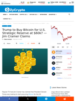 Trump to Buy Bitcoin for U.S. Strategic Reserve at $60k? — Jim Cramer Claims ⋆ ZyCrypto