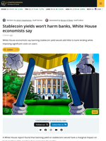 Stablecoin Yield Ban Would Barely Boost Bank Lending, White House Finds