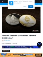 Previsioni Ethereum: ETH Potrebbe Arrivare a 21.000 Dollari? | Bitcoinist.com