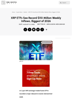 XRP ETFs See Record $110 Million Weekly Inflows, Biggest of 2026