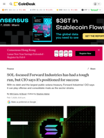 Forward Industries (FWDI) is well positioned to consolidate the digital asset treasury sector