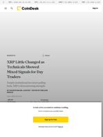 XRP Price Analysis: XRP Little Changed as Technicals Showed Mixed Signals for Day Traders