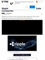 Ripple Ranked Among Biggest Private Companies