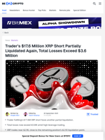 Trader’s $17.6M XRP Short Partially Liquidated, Losses Top $3.6M