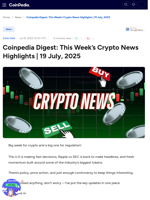 Coinpedia Digest: This Week’s Crypto News Highlights | 19 July, 2025