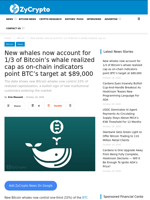 New whales now account for 1/3 of Bitcoin’s whale realized cap as on-chain indicators point BTC’s target at $89,000 ⋆ ZyCrypto