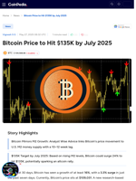 Bitcoin Price to Hit $135K by July 2025