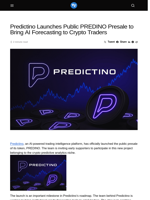 Predictino Launches Public PREDINO Presale to Bring AI Forecasting to Crypto Traders - Visionary Financial