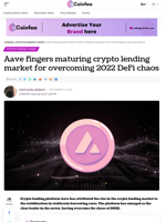 Aave fingers maturing crypto lending market for overcoming 2022 DeFi chaos - Coinfea