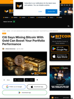 Citi Says Mixing Bitcoin With Gold Can Boost Your Portfolio Performance 