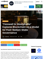 “Farewell to Westphalia” Explores Blockchain as a Model for Post-Nation-State Governance | Live Bitcoin News