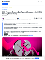 XRP Futures Traders Go Short as Price Drop Worsens