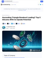 Ascending Triangle Breakout Loading? Top 5 Altcoins With 5x Upside Potential: Guest Post by Crypto News Land | CoinMarketCap