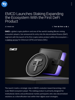 EMCD Launches Staking Expanding the Ecosystem With the First DeFi Product | Visionary Financial