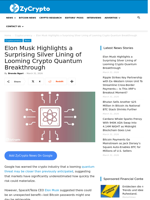 Elon Musk Highlights a Surprising Silver Lining of Looming Crypto Quantum Breakthrough ⋆ ZyCrypto