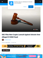 SEC Files Crypto Lawsuit Against Unicoin Over $100M Fraud