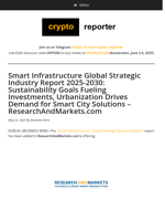 Smart Infrastructure Global Strategic Industry Report 2025-2030: Sustainability Goals Fueling Investments, Urbanization Drives Demand for Smart City Solutions - ResearchAndMarkets.com
