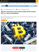 Bitcoin EMA Bear Cross Brings 2022 Comparisons