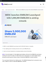 MEXC launches EMBLEM Launchpool with 5,000,000 EMBLEM in airdrop rewards - CoinJournal