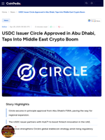 USDC Issuer Circle Approved in Abu Dhabi, Taps Into Middle East Crypto Boom